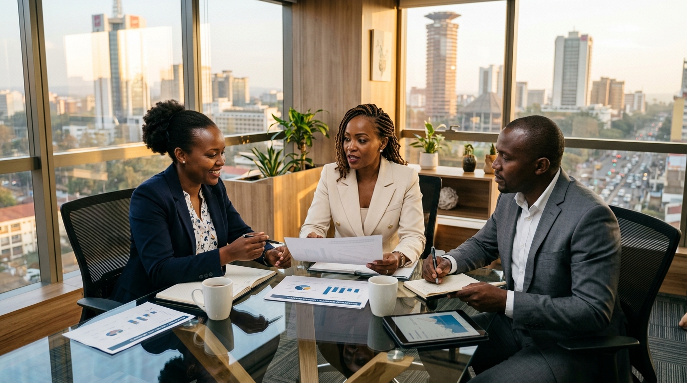 Business advisory meeting — warm natural light